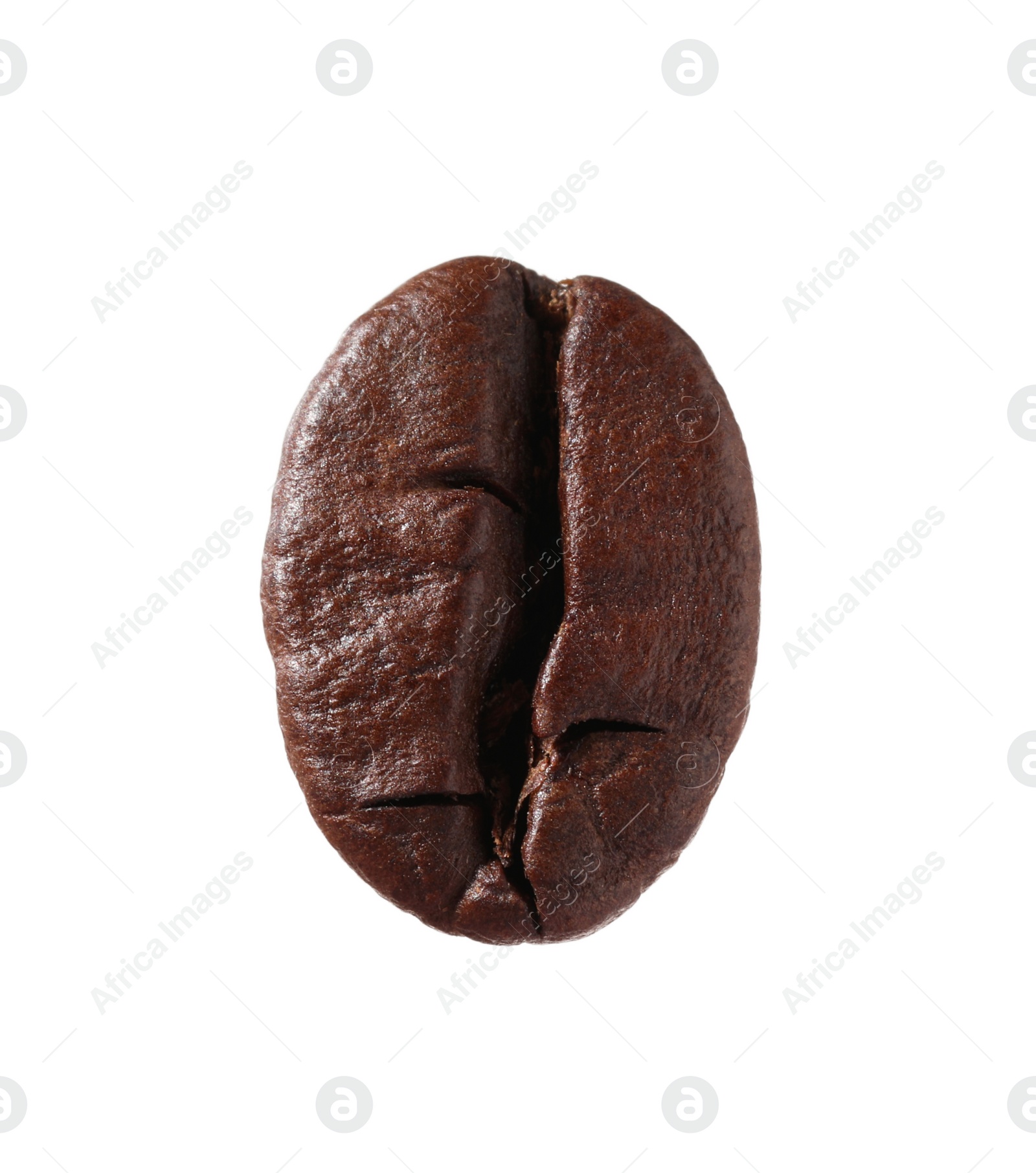 Photo of One aromatic coffee bean isolated on white