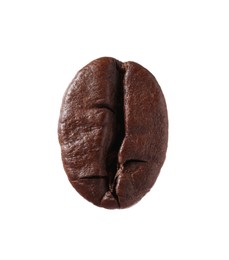 Photo of One aromatic coffee bean isolated on white