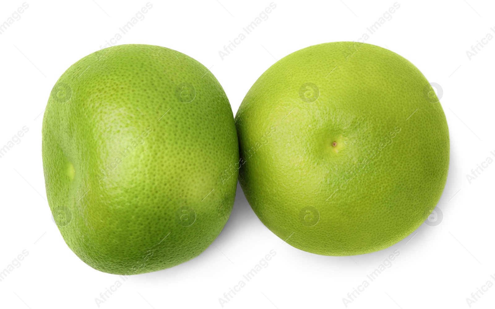 Photo of Fresh ripe sweetie fruits on white background, top view