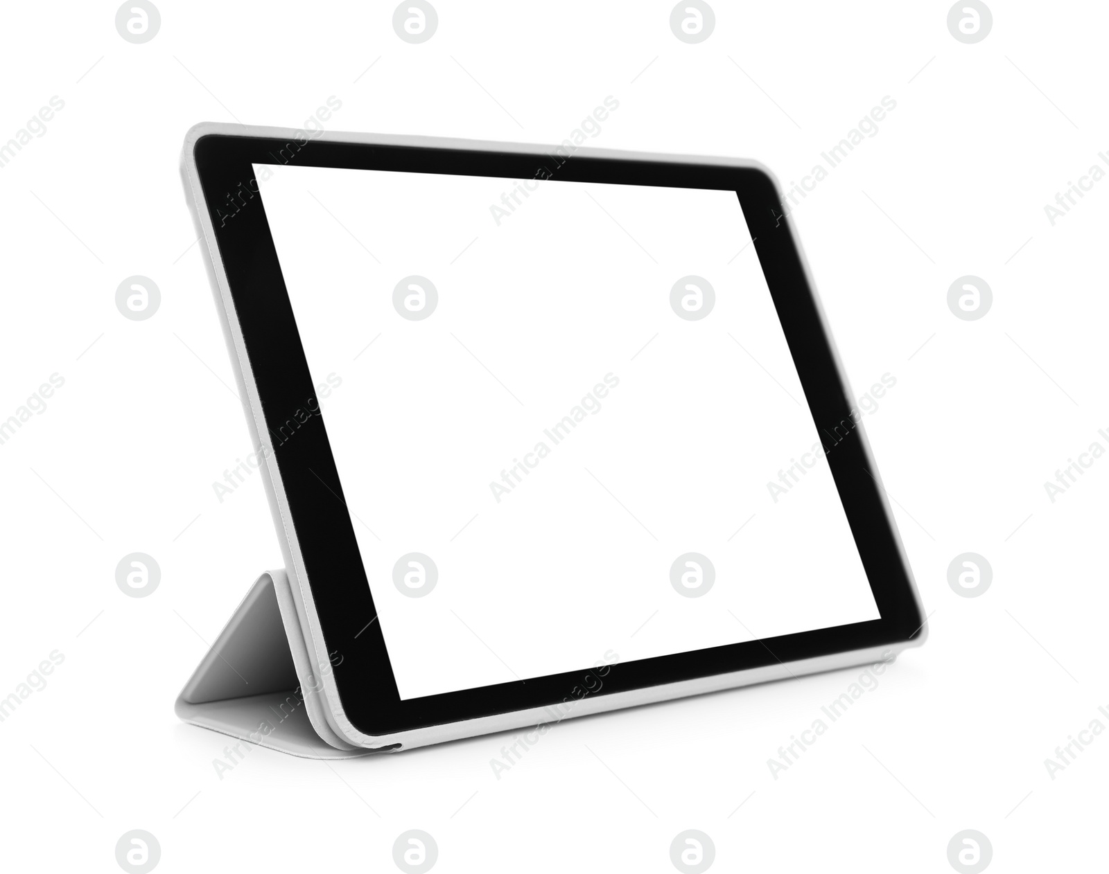 Photo of Tablet computer with blank screen isolated on white. Modern gadget