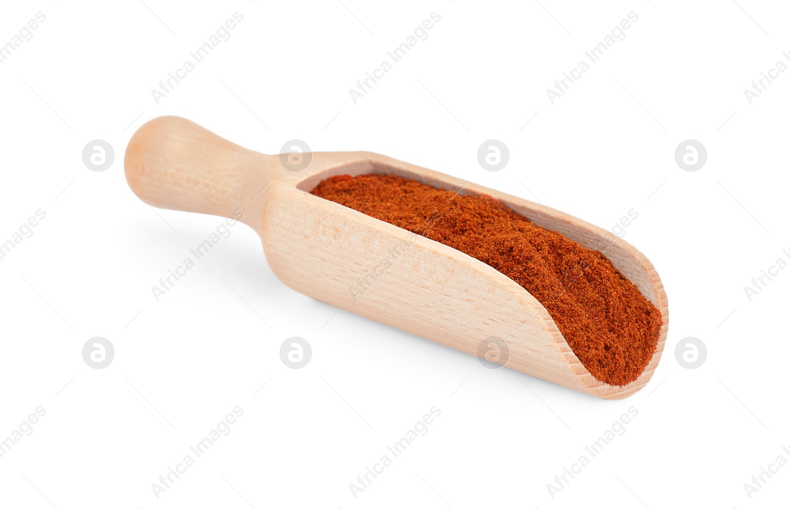 Photo of Scoop of aromatic paprika isolated on white