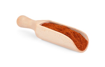 Scoop of aromatic paprika isolated on white