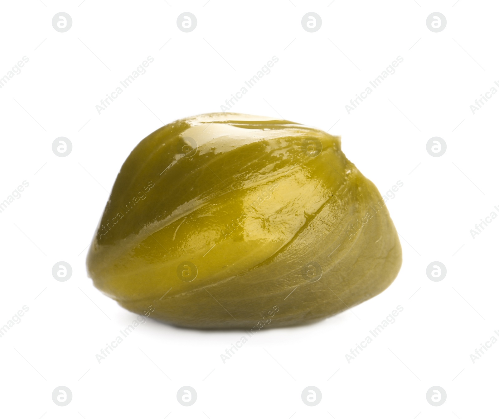 Photo of One delicious pickled caper isolated on white