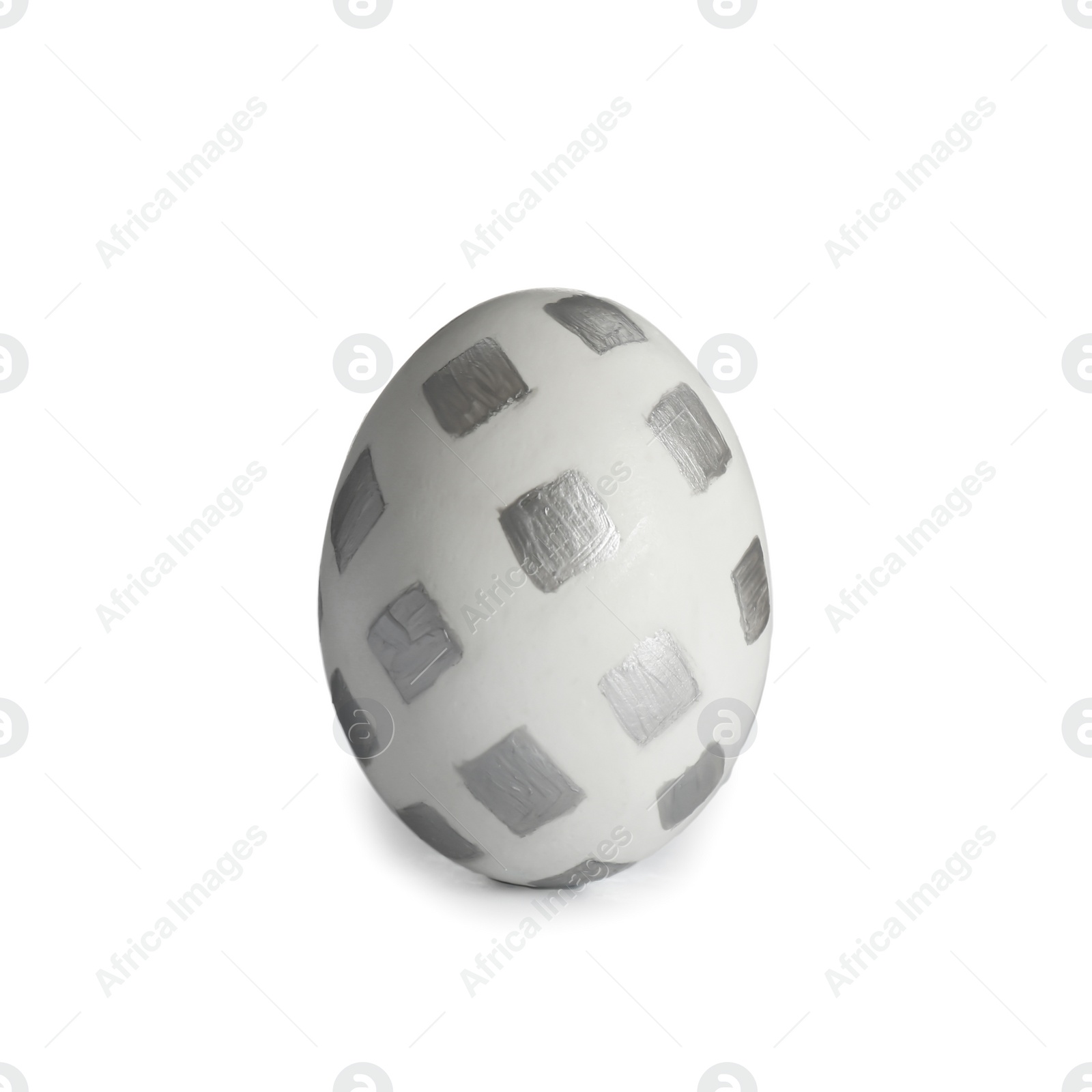 Photo of Painted Easter egg on white background. Stylish design