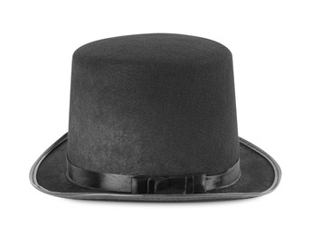 Black magician top hat isolated on white