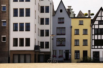 Exterior of beautiful modern residential buildings in city