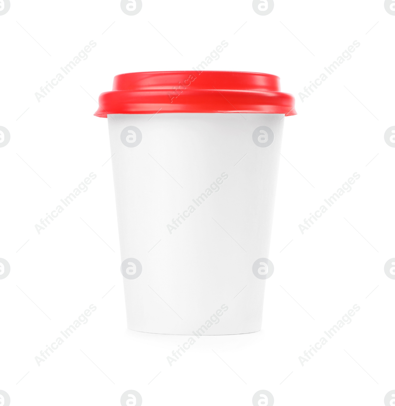 Photo of Takeaway paper coffee cup isolated on white