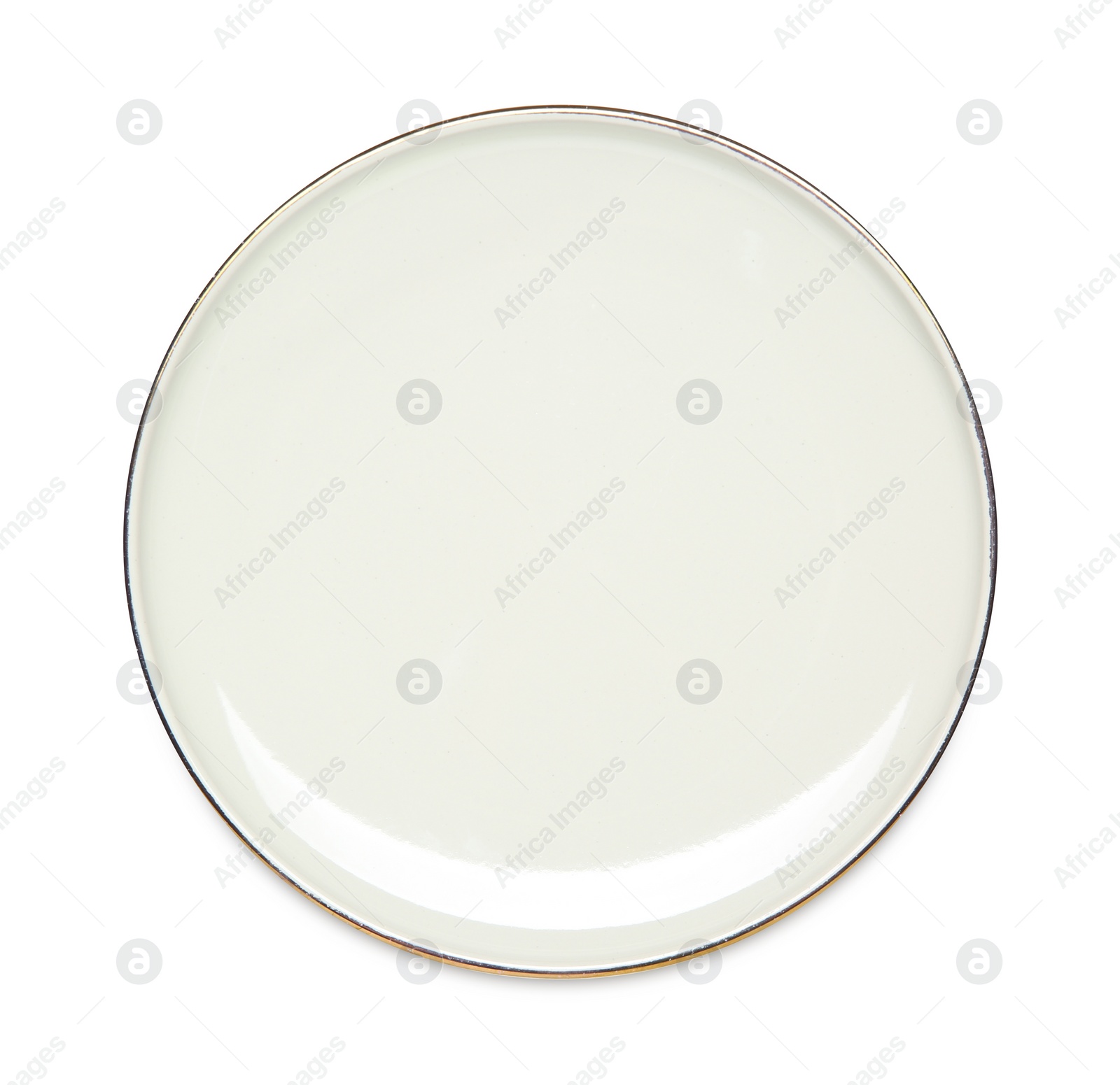 Photo of Ceramic plate isolated on white, top view