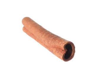 Photo of One aromatic cinnamon stick isolated on white