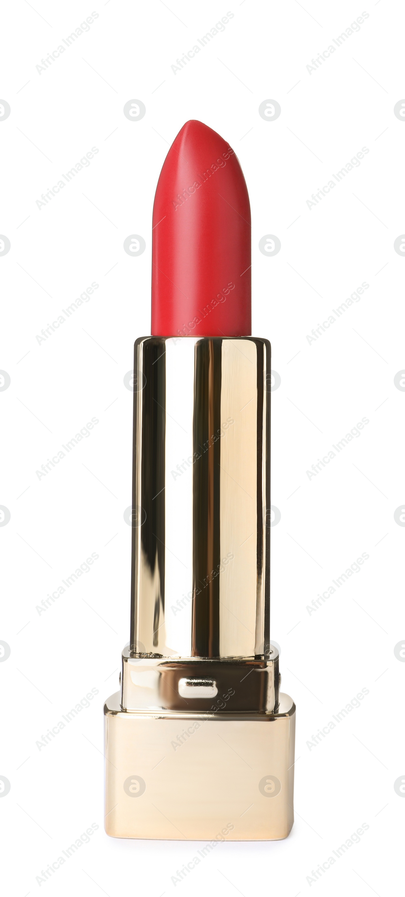 Photo of Beautiful lipstick isolated on white. Makeup product