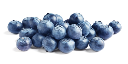 Fresh raw tasty blueberries isolated on white