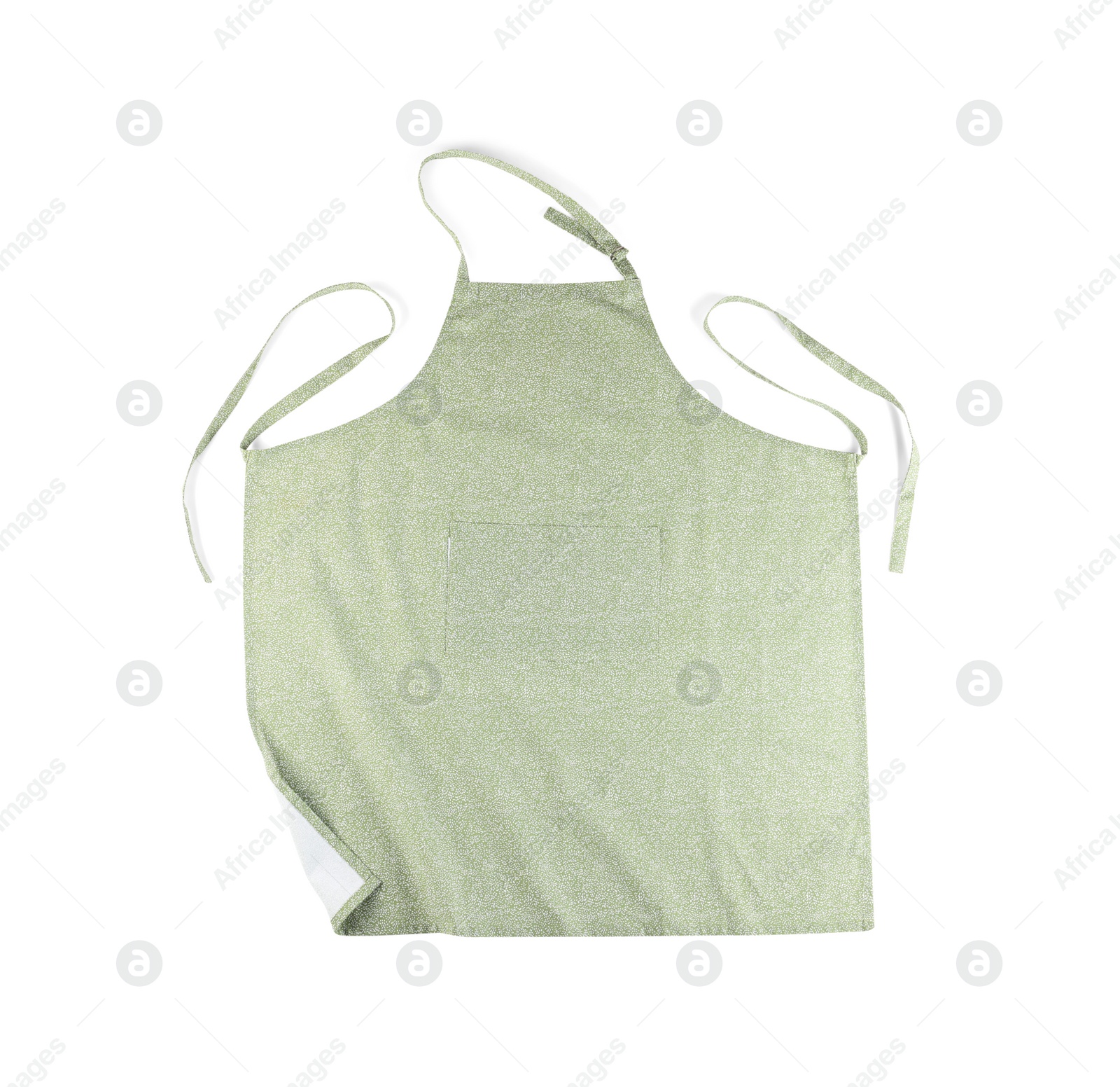 Photo of Light apron with pattern isolated on white, top view