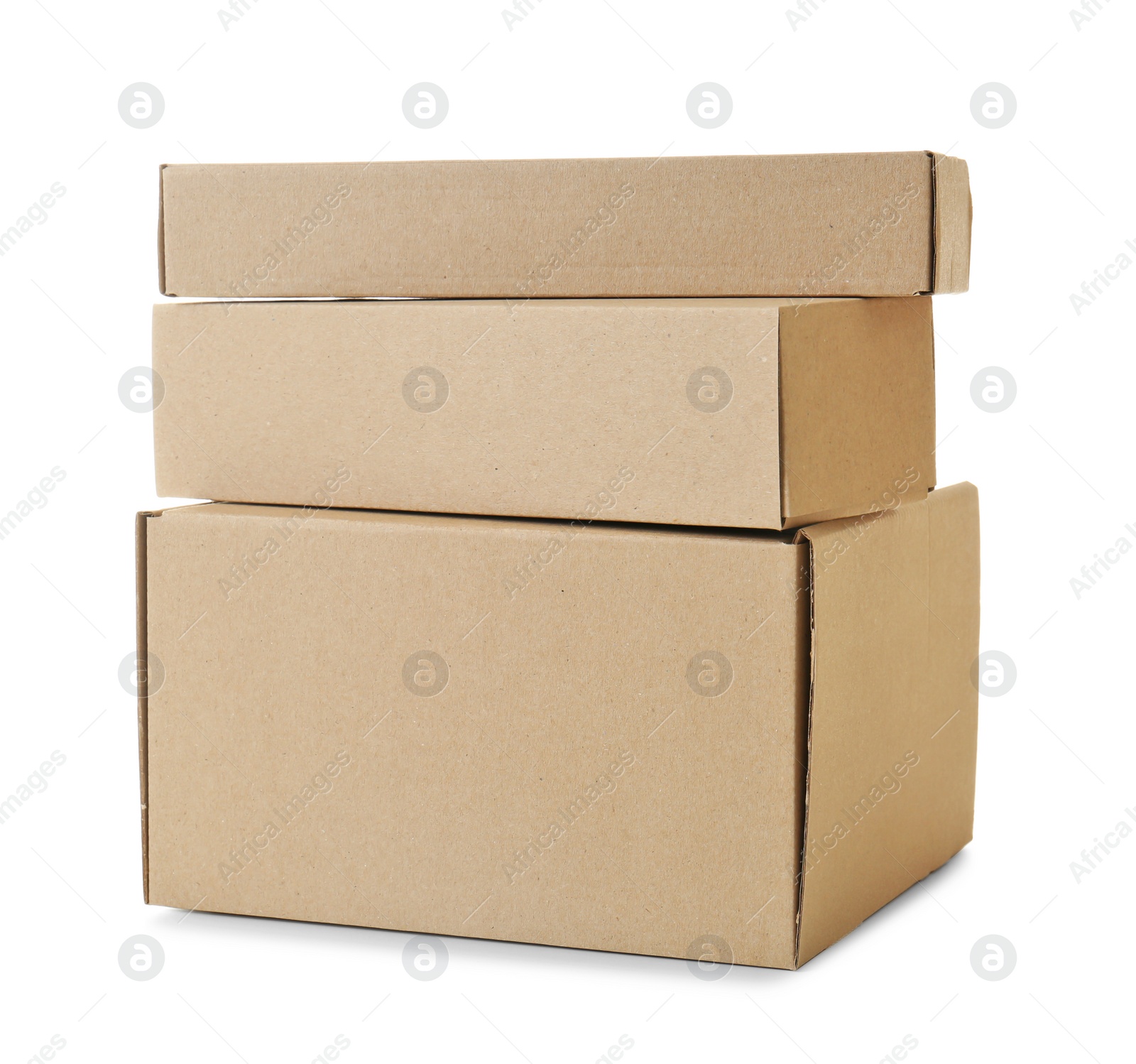 Photo of Cardboard boxes on white background