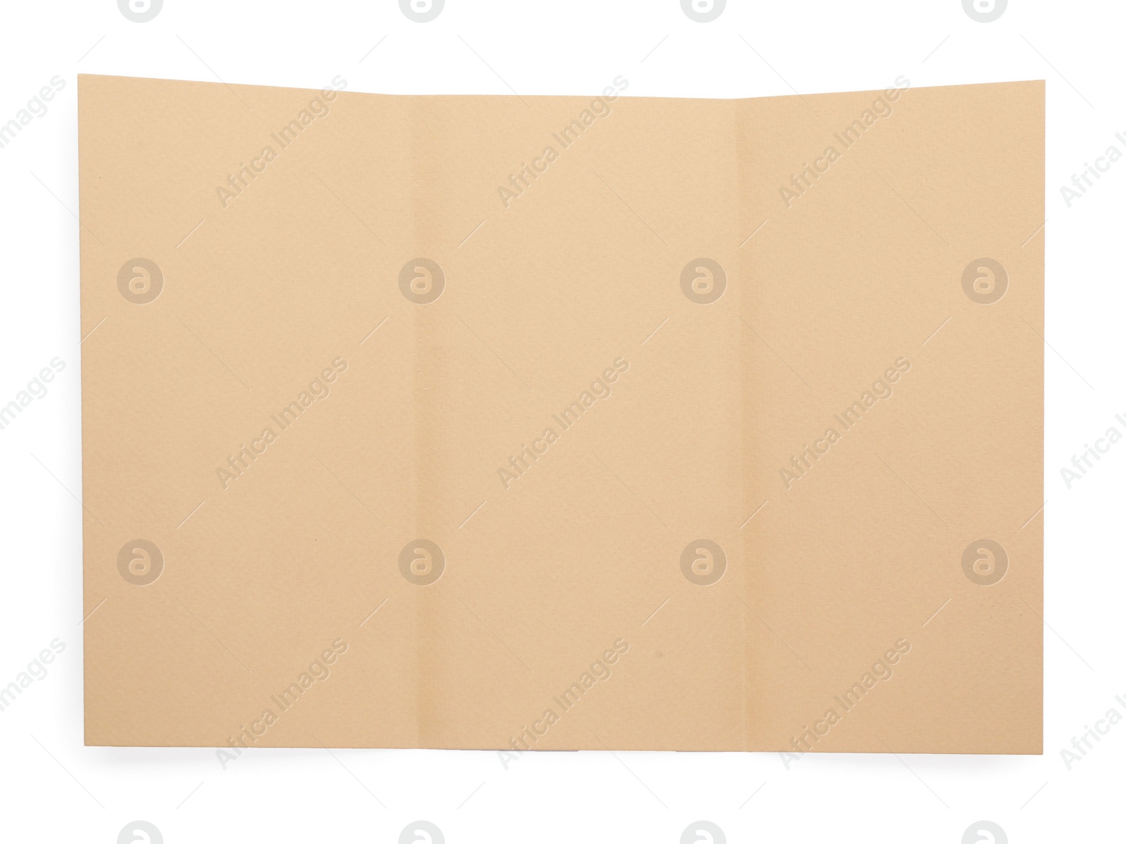 Photo of Sheet of brown paper on white background, top view