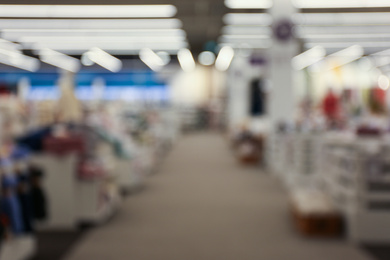 Photo of Blurred view of shopping mall interior. Bokeh effect