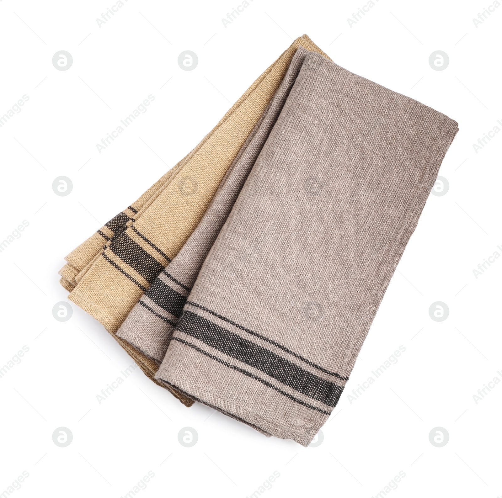 Photo of Fabric napkins on white background, top view