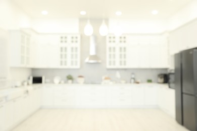 Blurred view of modern kitchen. Interior design