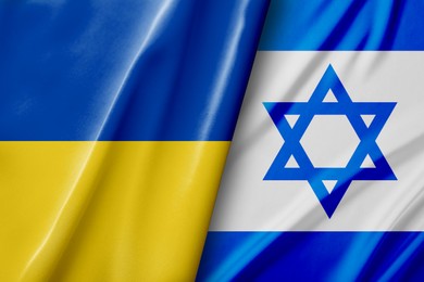 Image of International relations. National flags of Ukraine and Israel