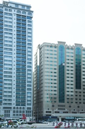 Photo of DUBAI, UNITED ARAB EMIRATES - NOVEMBER 06, 2018: Cityscape with modern buildings