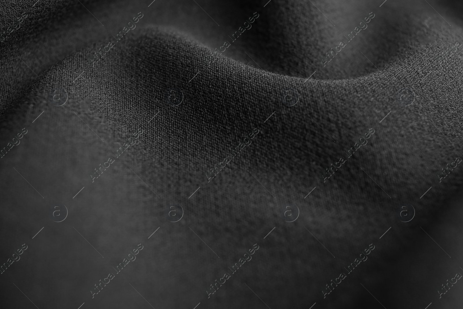 Photo of Texture of beautiful dark fabric as background, closeup