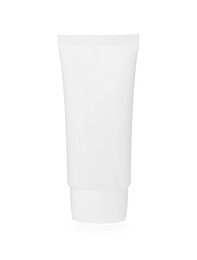 Photo of Tube with hand cream isolated on white