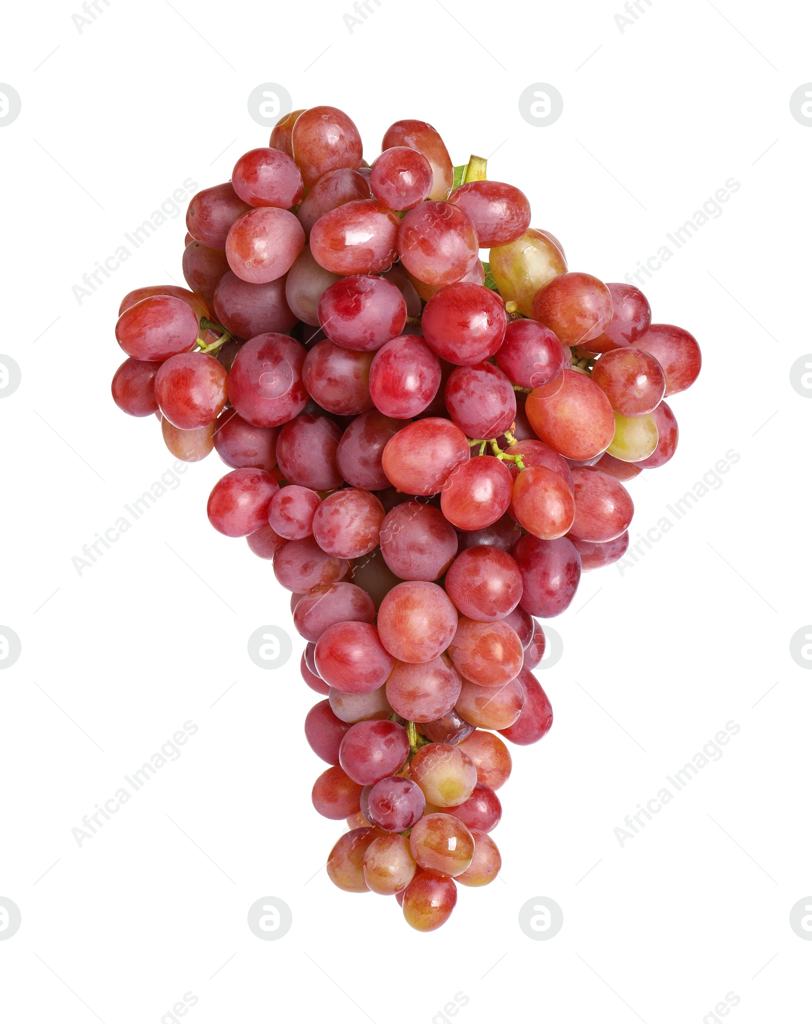 Photo of Bunch of fresh ripe juicy grapes isolated on white