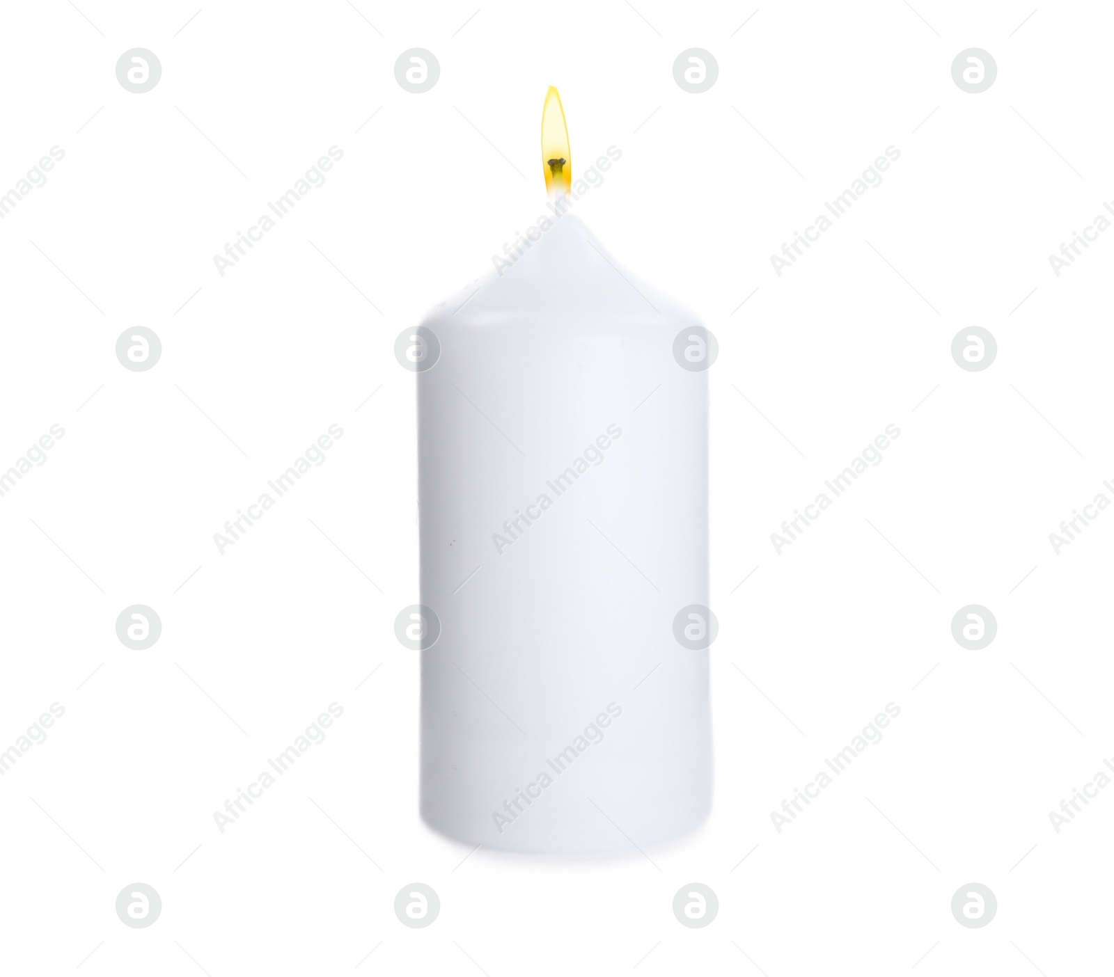 Photo of Wax candle with wick isolated on white