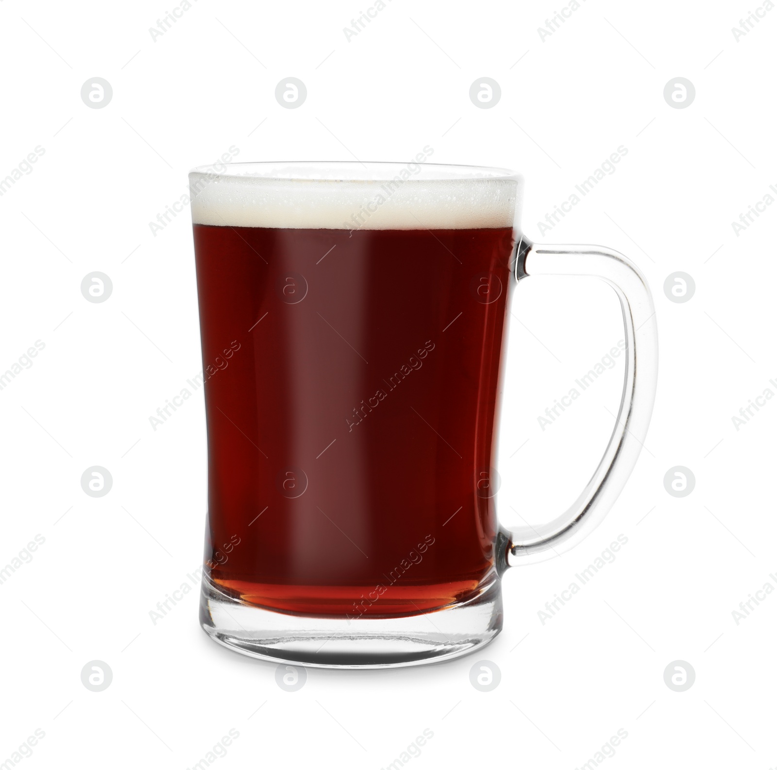 Photo of Mug of delicious kvass isolated on white