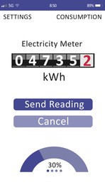 Illustration of Online app with electricity meter data, illustration