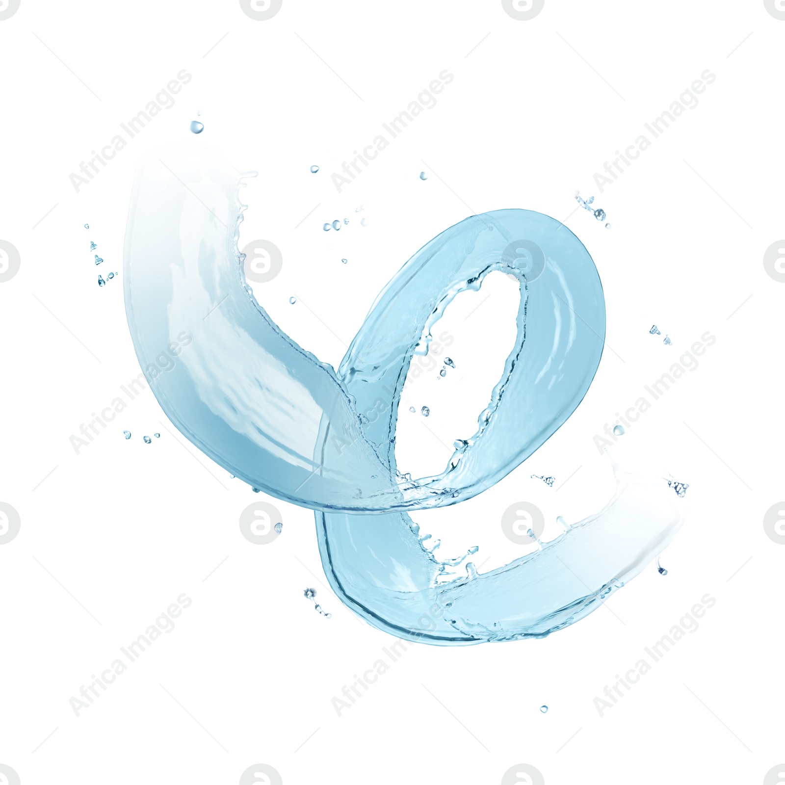 Illustration of Splash of fresh water in shape of spiral isolated on white