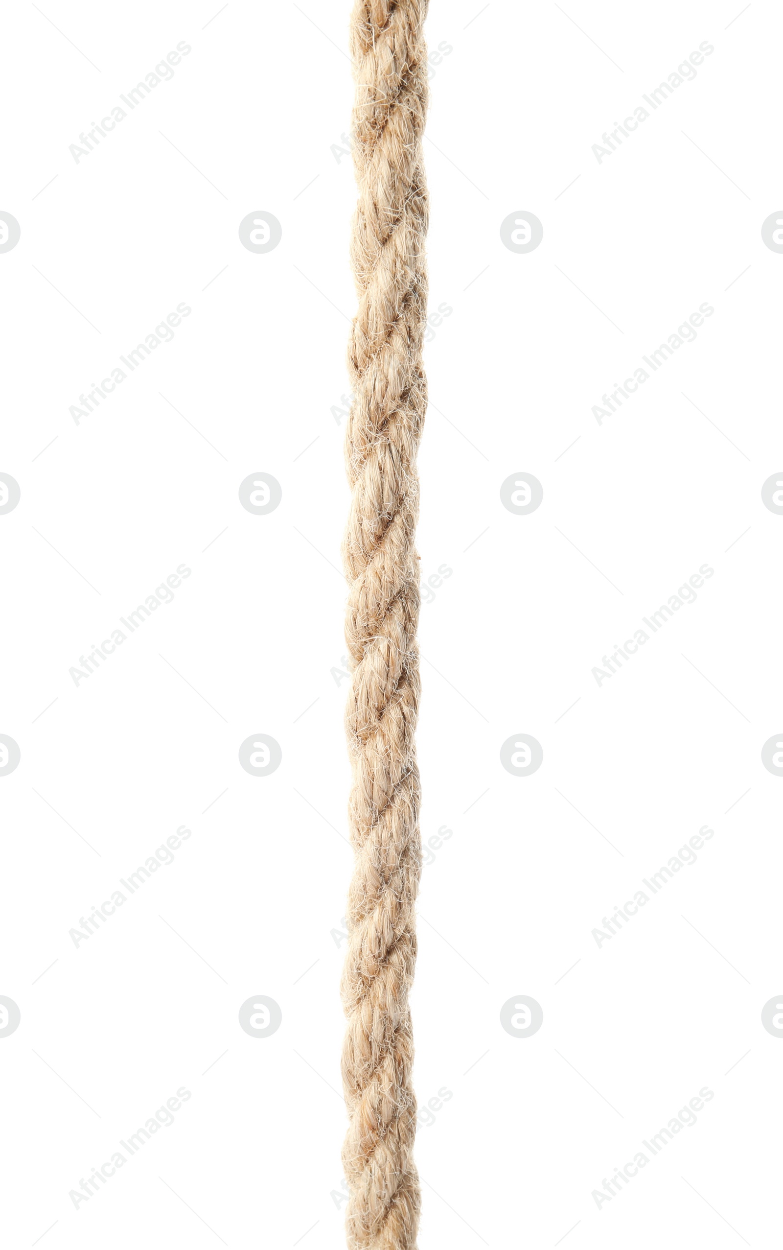 Photo of Hemp rope on white background. Organic material