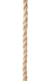 Hemp rope on white background. Organic material