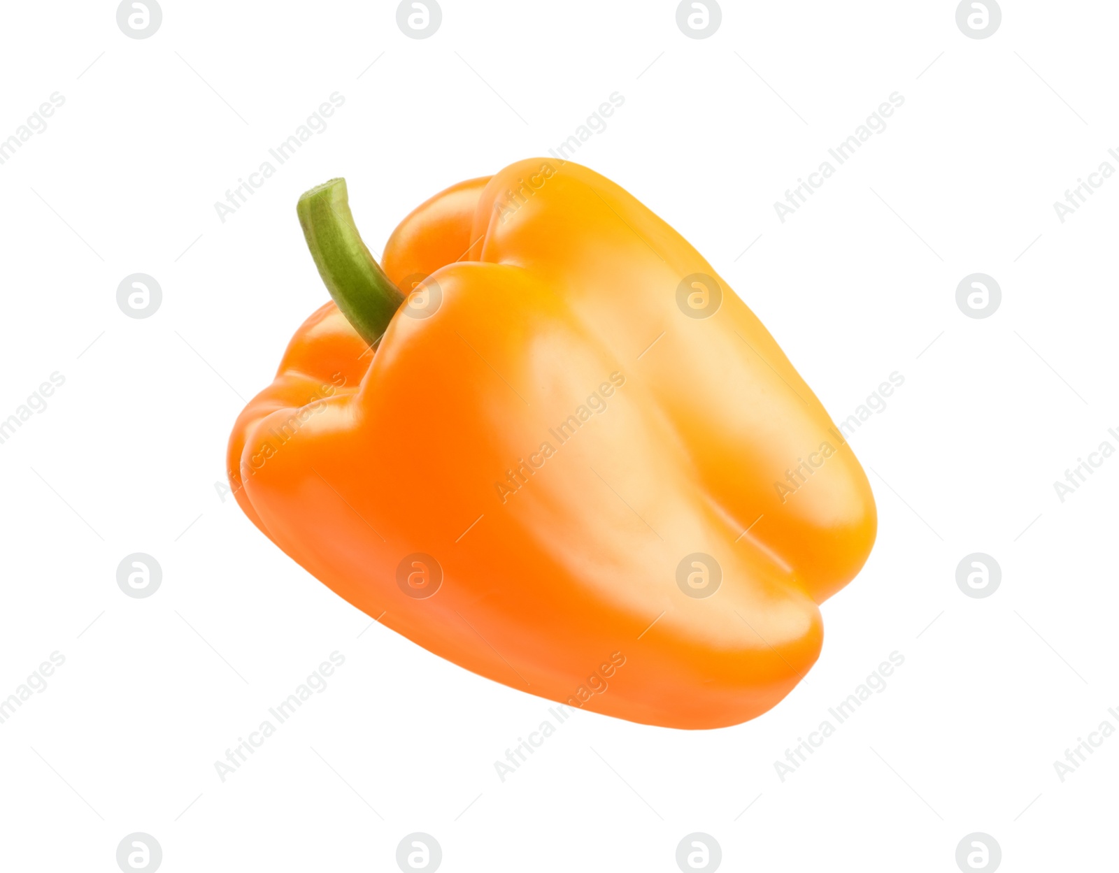 Photo of Ripe orange bell pepper isolated on white