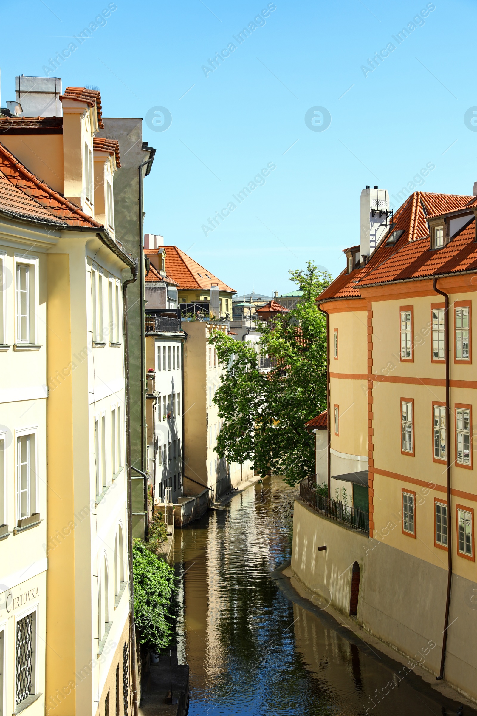 Photo of PRAGUE, CZECH REPUBLIC - APRIL 25, 2019: Certovka canal or Little Venice with beautiful buildings