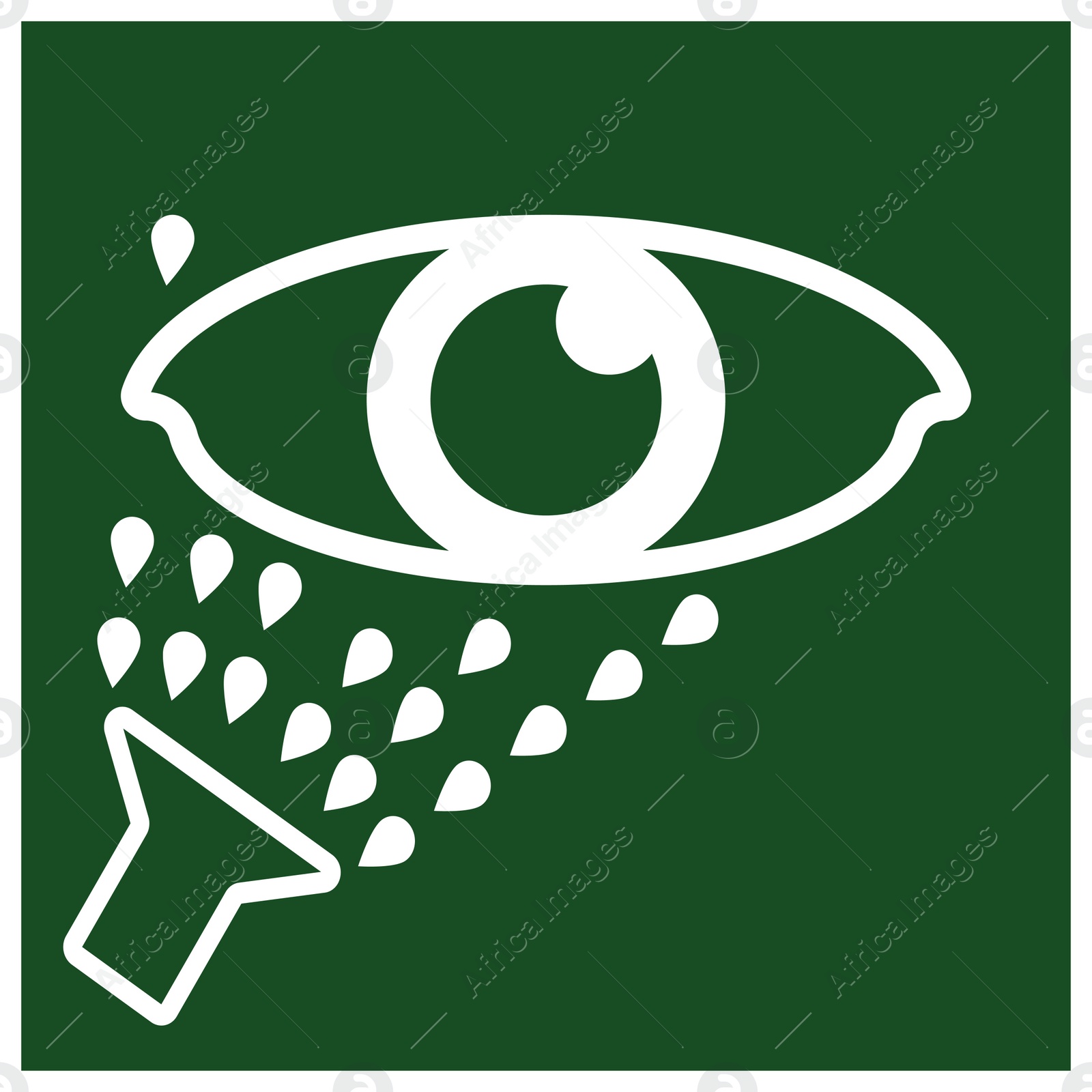 Image of International Maritime Organization (IMO) sign, illustration. Emergency eye wash