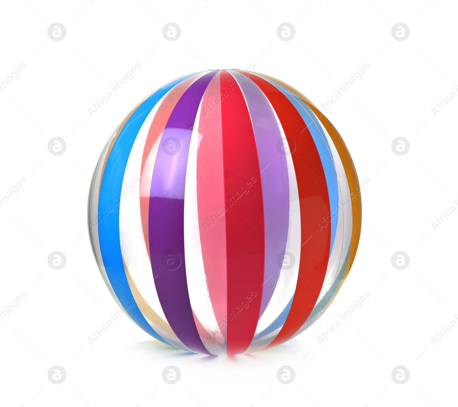 Photo of Large inflatable ball isolated on white. Beach accessories