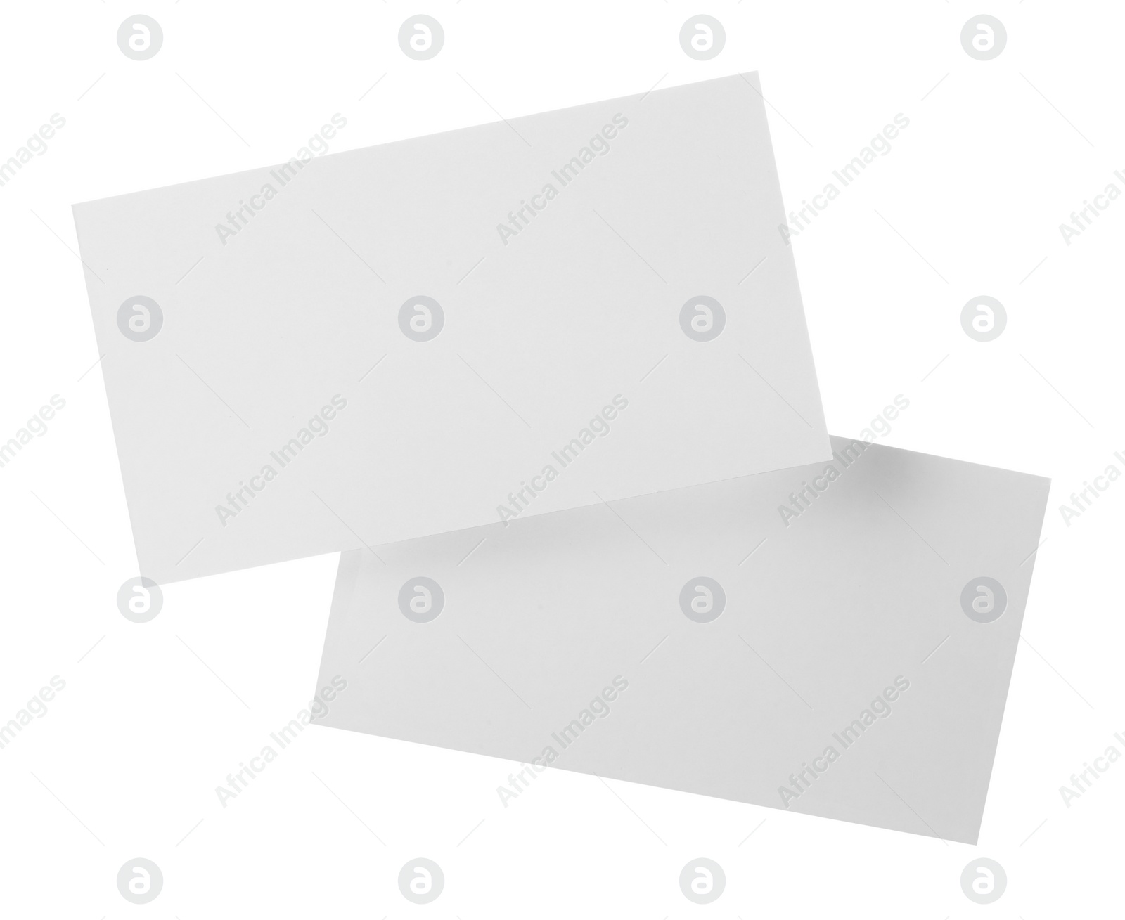 Photo of Blank business cards isolated on white. Mockup for design