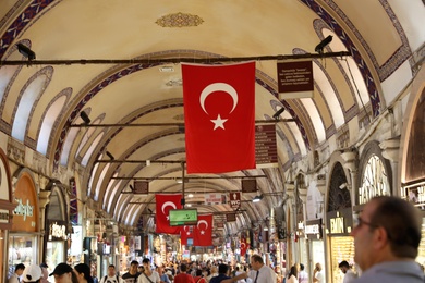 ISTANBUL, TURKEY - AUGUST 10, 2019: Covered market - Grand Bazaar