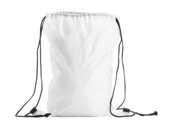 One beautiful drawstring bag isolated on white