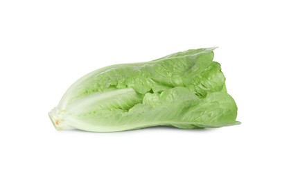 Photo of Fresh green romaine lettuce isolated on white