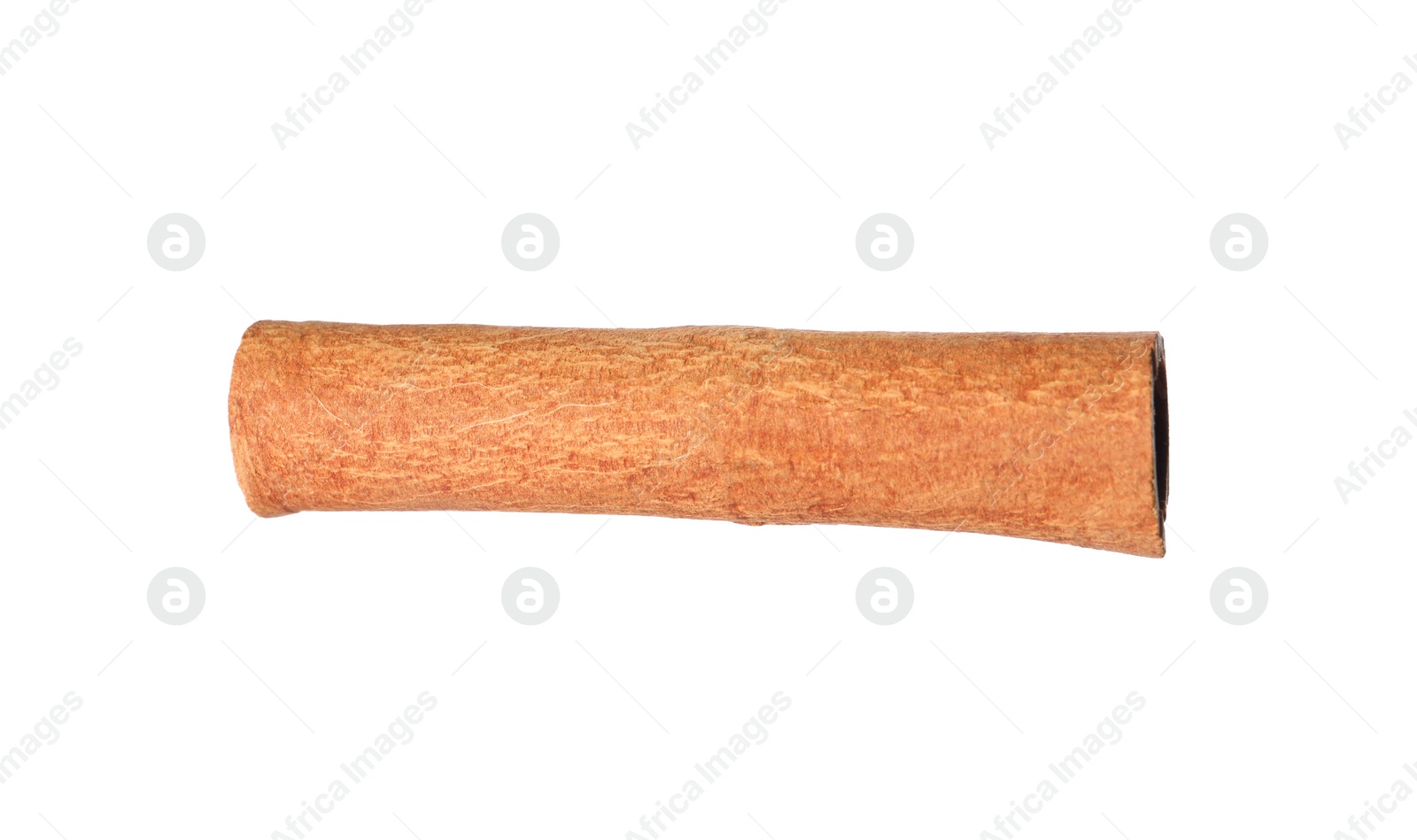 Photo of One aromatic cinnamon stick isolated on white