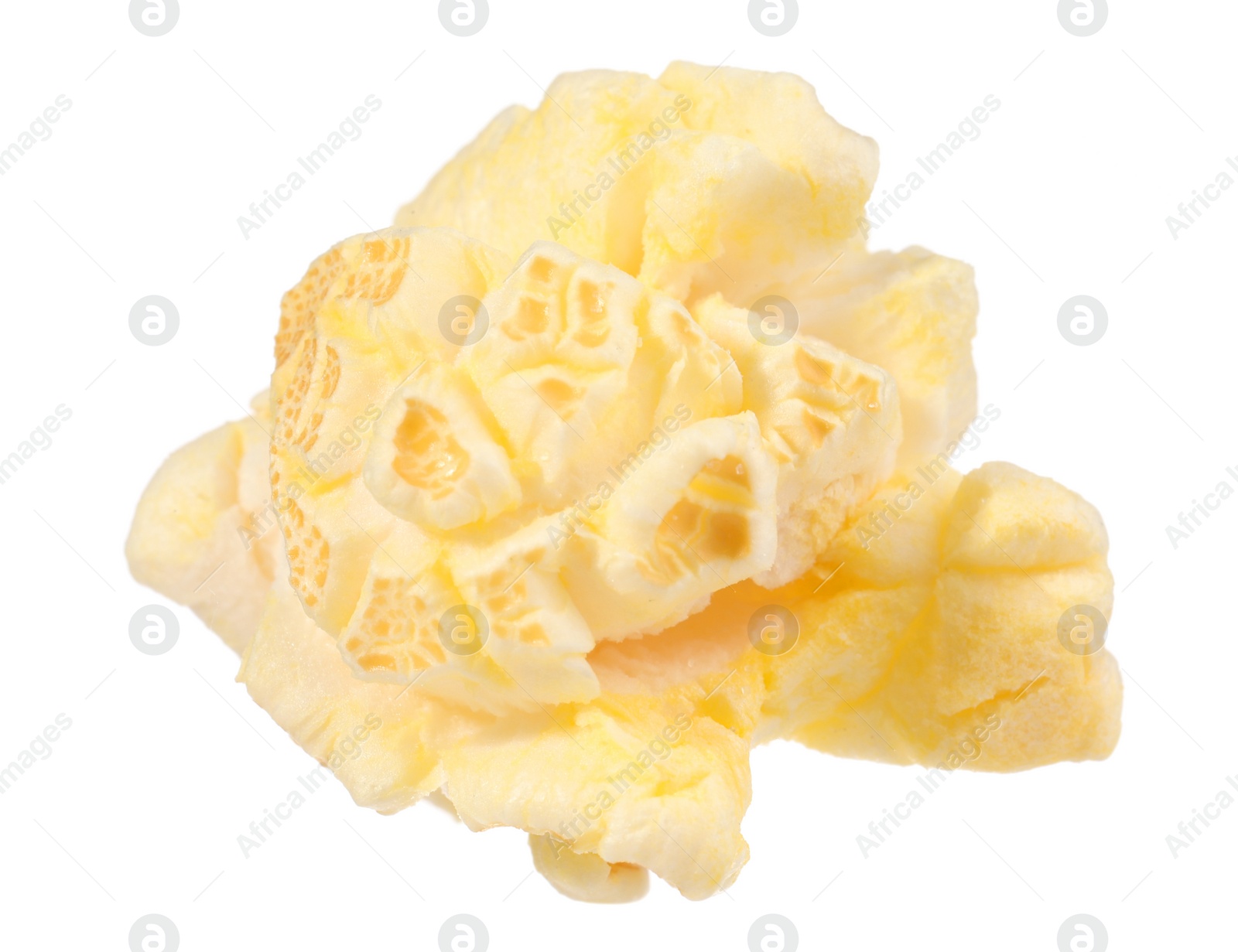 Photo of Kernel of tasty fresh popcorn isolated on white