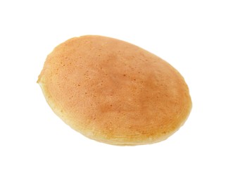 Photo of One fresh pancake isolated on white. Tasty breakfast