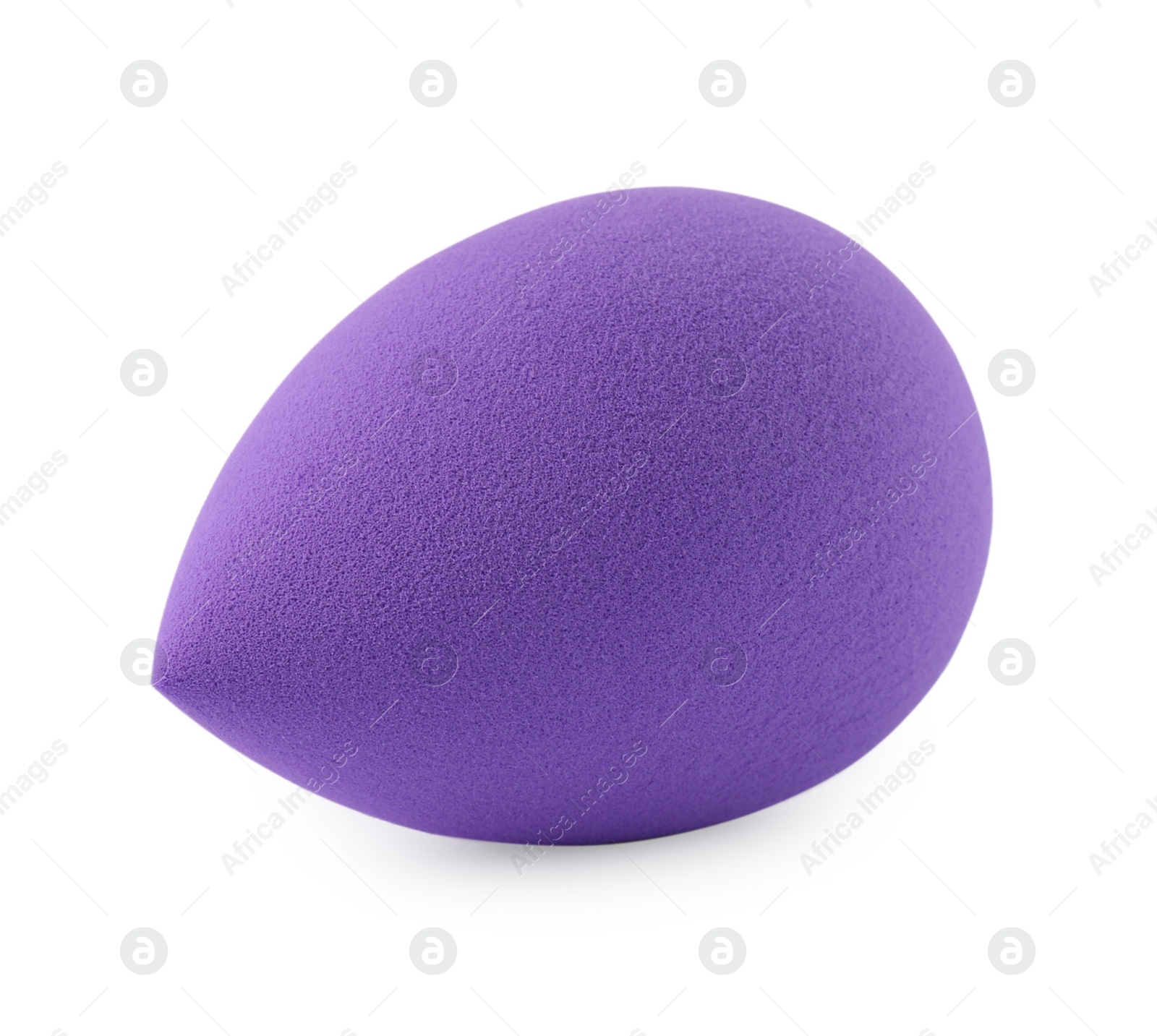 Photo of One violet makeup sponge isolated on white