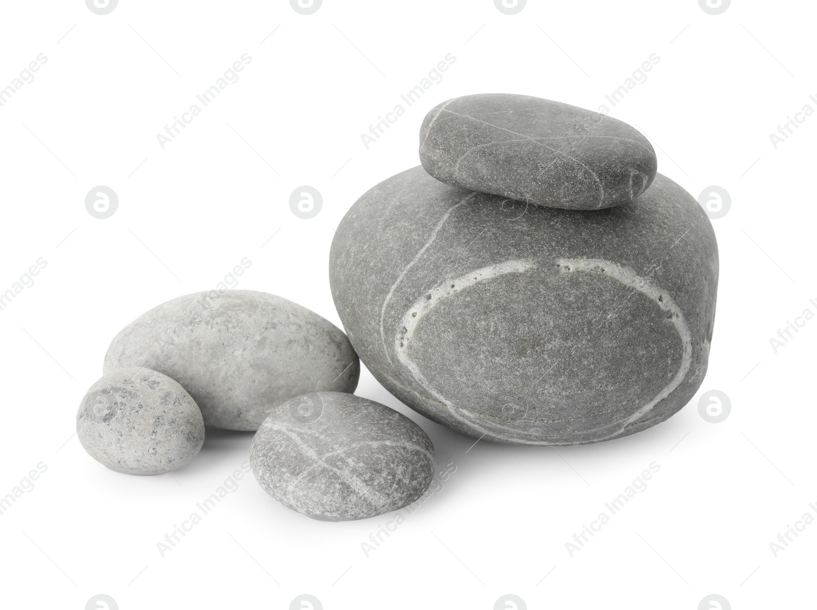 Photo of Group of different stones isolated on white