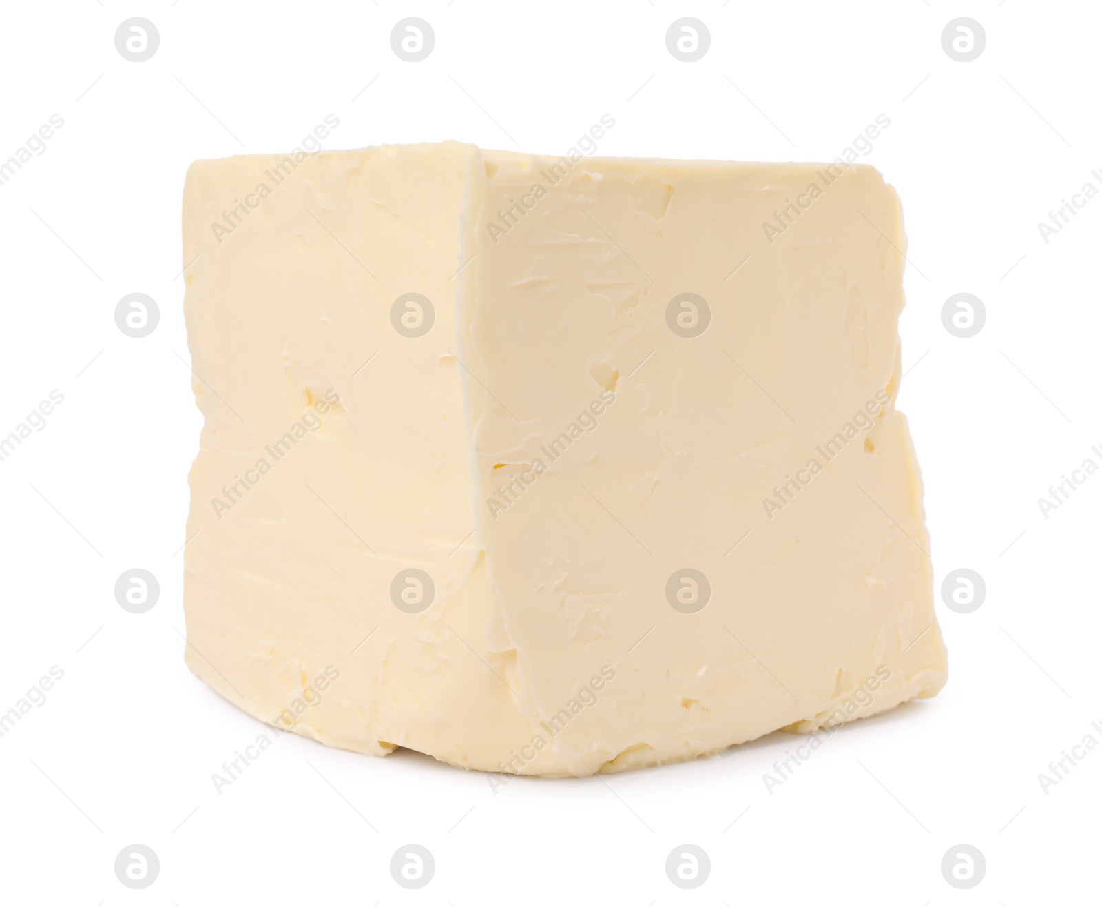 Photo of Block of tasty butter isolated on white