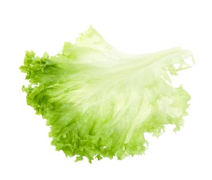 Photo of Fresh green lettuce leaf isolated on white