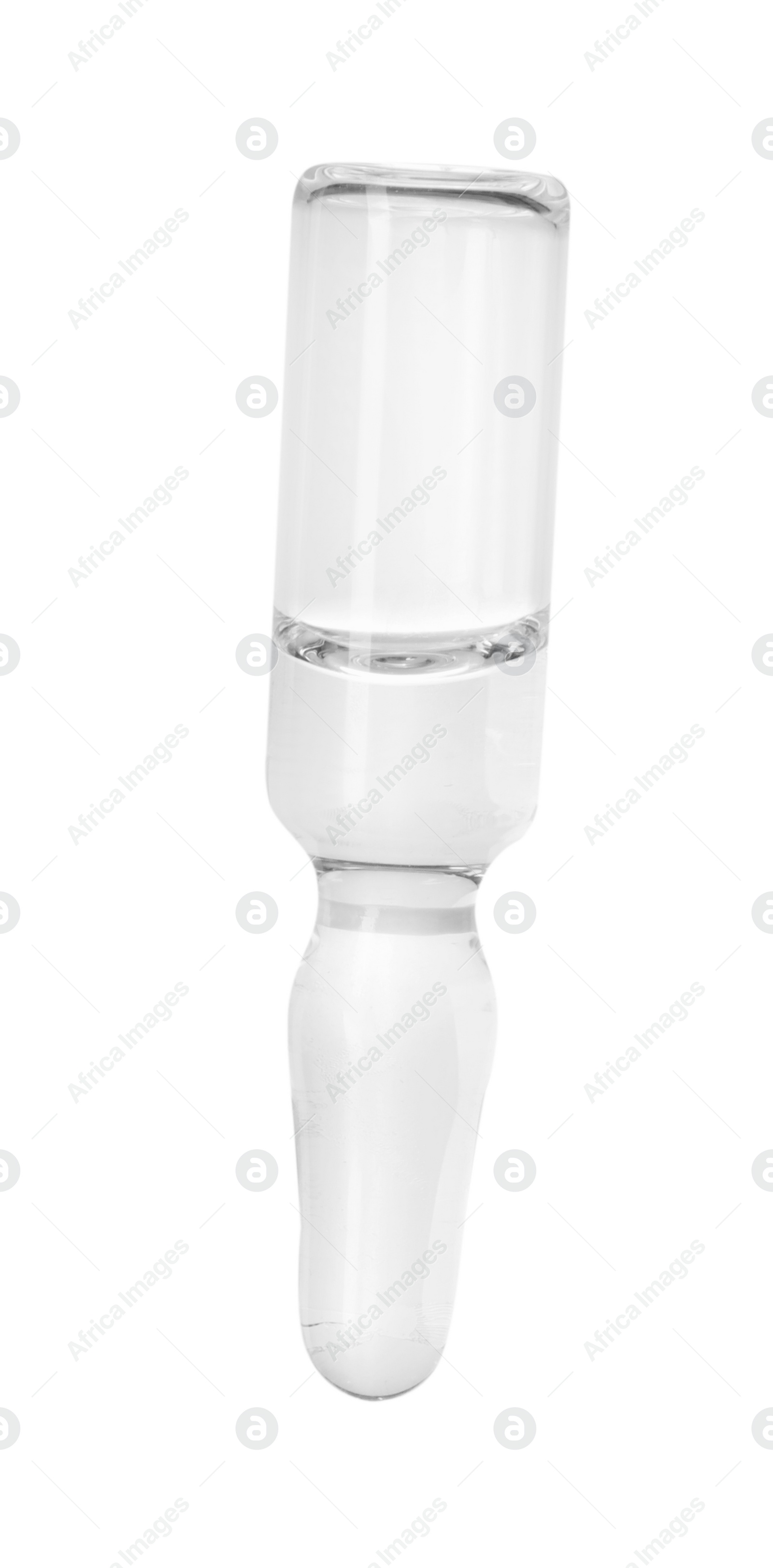 Photo of Glass ampoule with liquid isolated on white