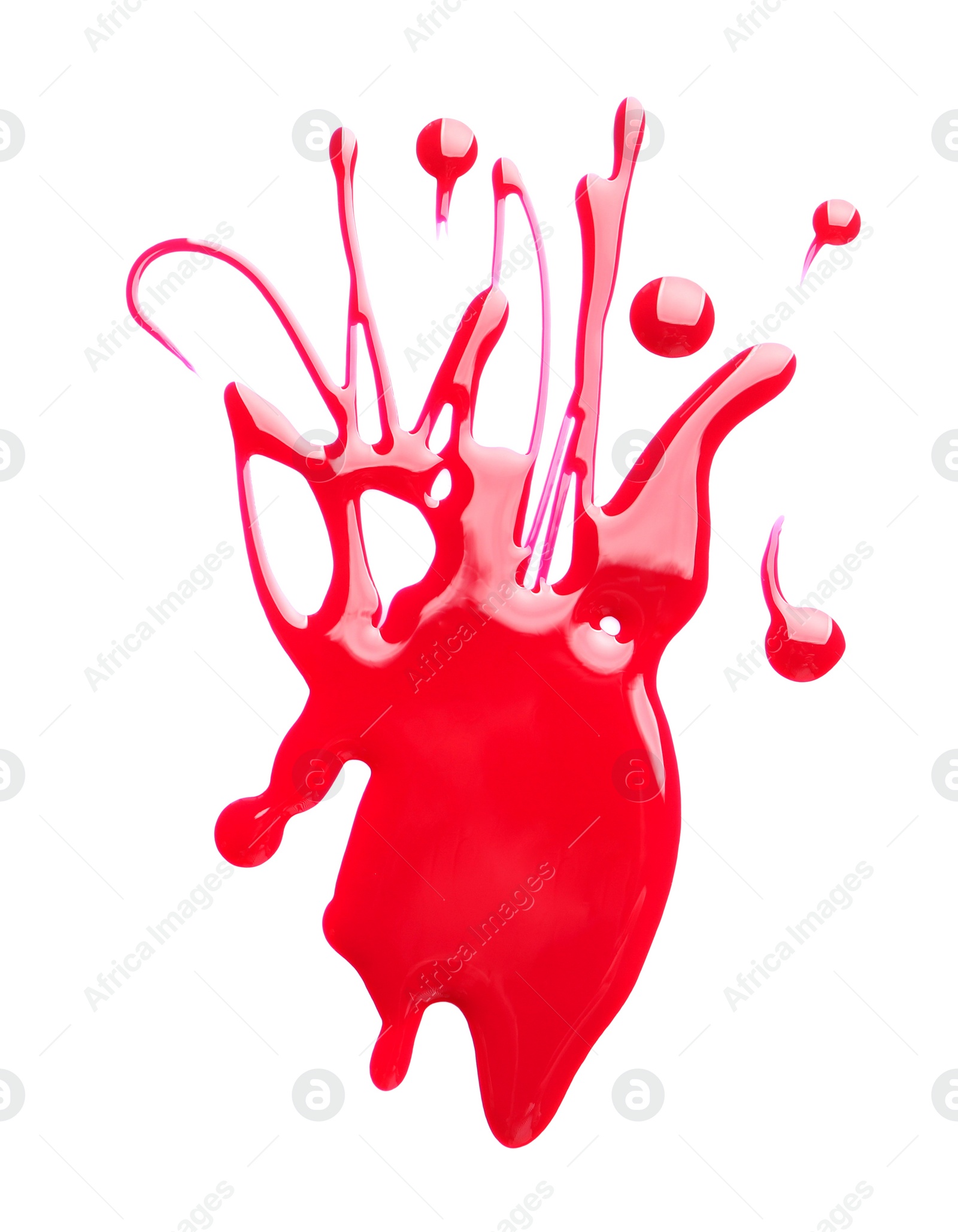 Photo of Blot of colorful nail polish on white background