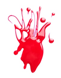 Blot of colorful nail polish on white background